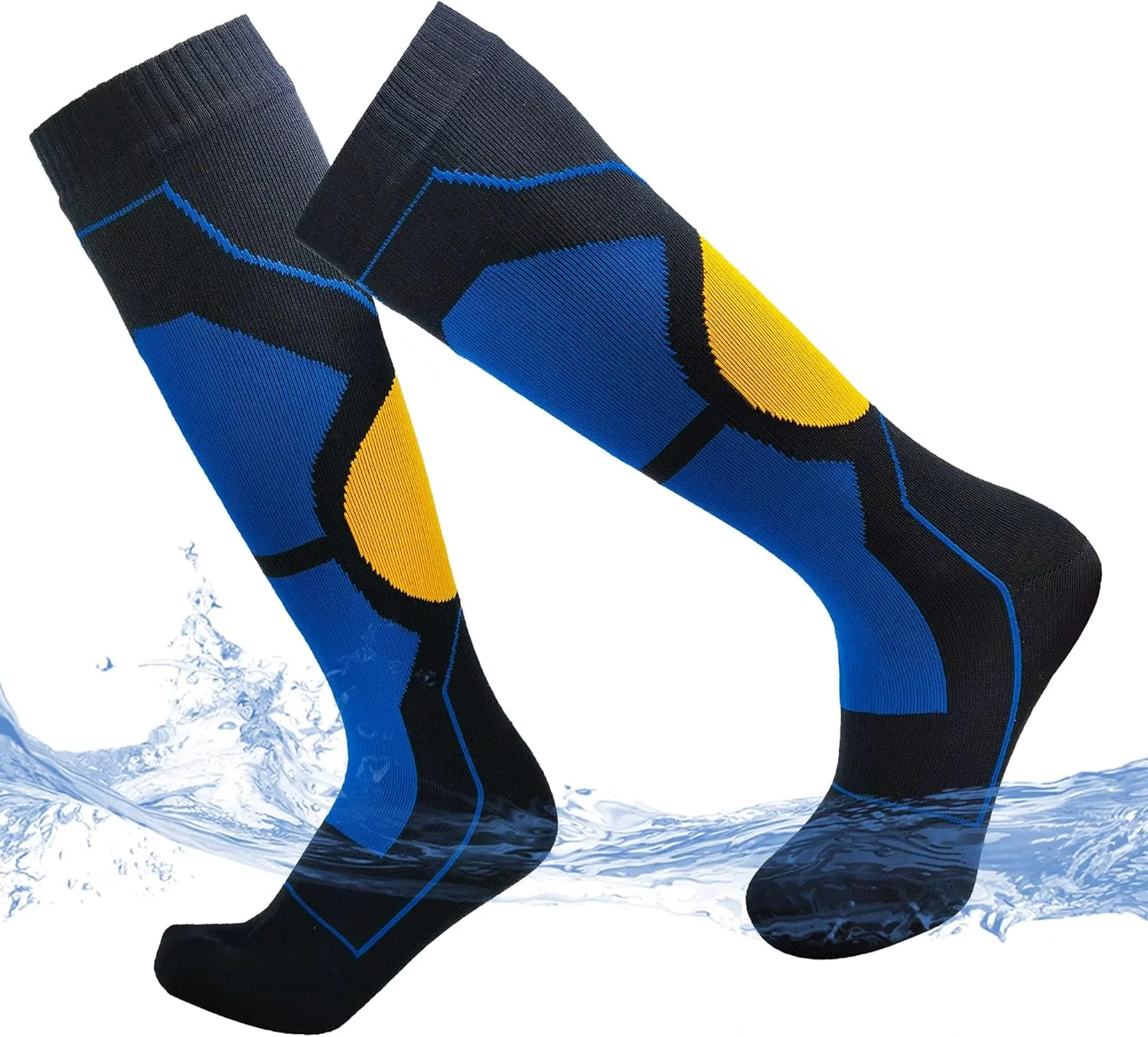 Fullsheild Mens Waterproof Hiking Socks, Unisex Breathable Outdoor Athletic Hiking Wading Trail Running Skiing Crew Socks