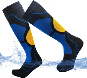 Fullsheild Mens Waterproof Hiking Socks, Unisex Breathable Outdoor Athletic Hiking Wading Trail Running Skiing Crew Socks