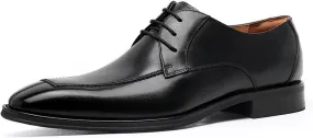 HASMI Business Leather Shoes Men's Square Head British lace-up Breathable Men's Derby Business Men's Shoes