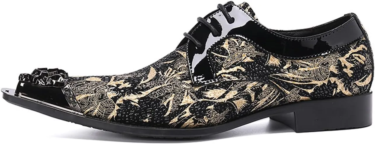 Mens Dress Shoes, Lace Up Leather Shoes Plus Size Casual Shoes Low Top Pointed Toe Breathable Hairstylist Leather Suit Shoes, 42 EU,Black