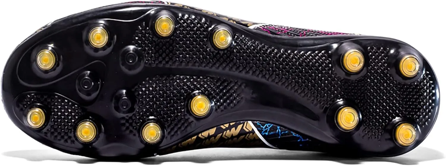 Mnplciea Soccer Cleats Mens Professional High-top Soccer Shoes Breathable Football Boots Boys Anti-Slip Outdoor Indoor Turf Training Athletic Sneaker