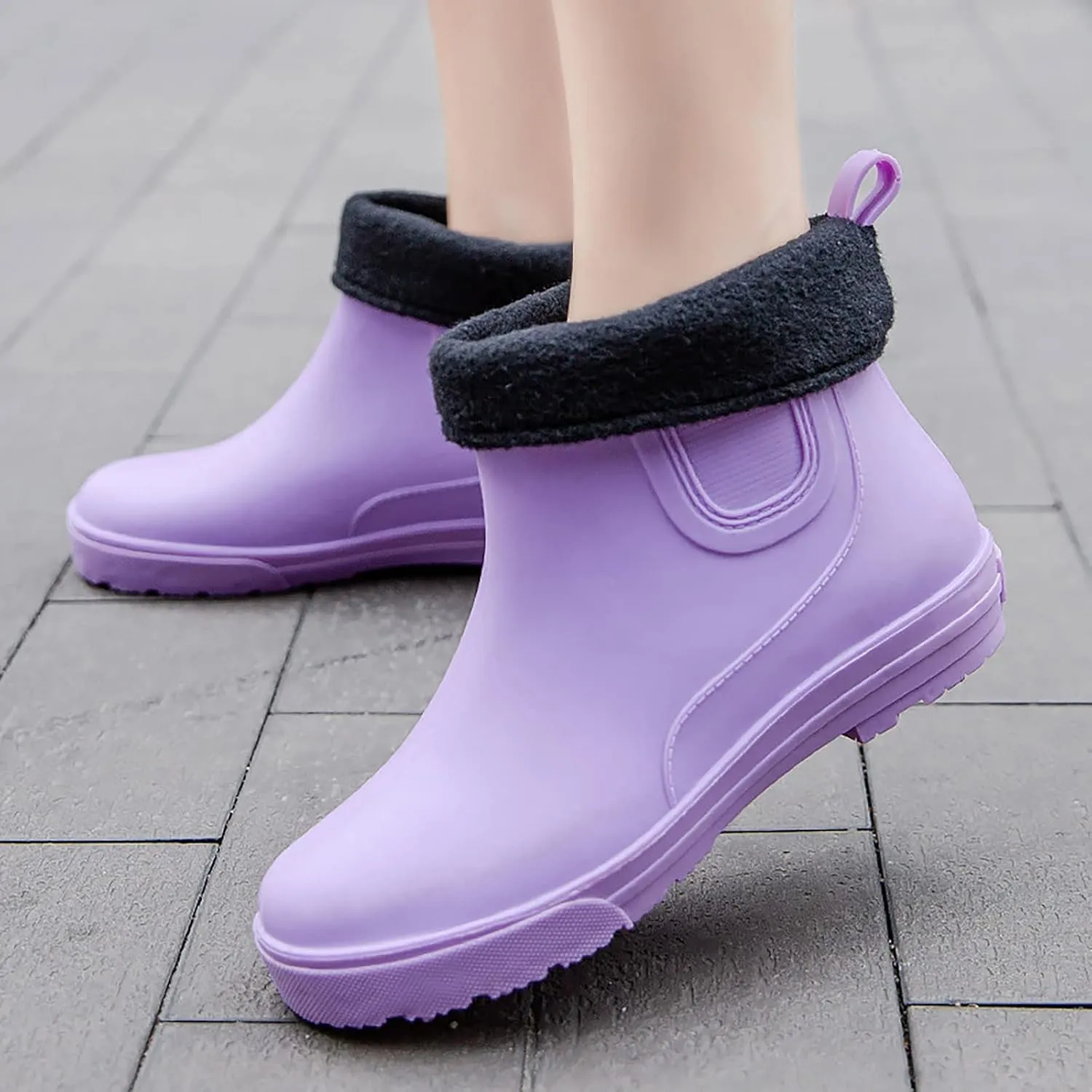 NLOMOCT Rain Boots for Women Wide Comfort Lightweight Waterproof Garden Boots Cute Soft Insole Short Rain Boots for Outdoor