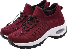 Orthopedic Sneakers for Women Men Comfortable Breathable Walking Shoes,Soft Damping Air Cushion Footwear Anti-Skid Waterproof Soles Sneakers,Elastic Strap Running Shoes Unisex with Arch Support