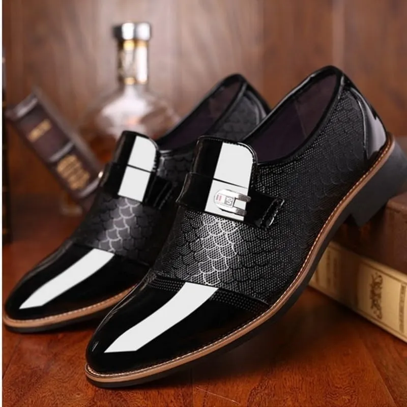 Pointed Tip Casual Business Oxford New Leather Shoes Walking Office Loafers Men's Slip-On Comfort Orthopedic Dress Shoes Dress Oxford Shoes for Men