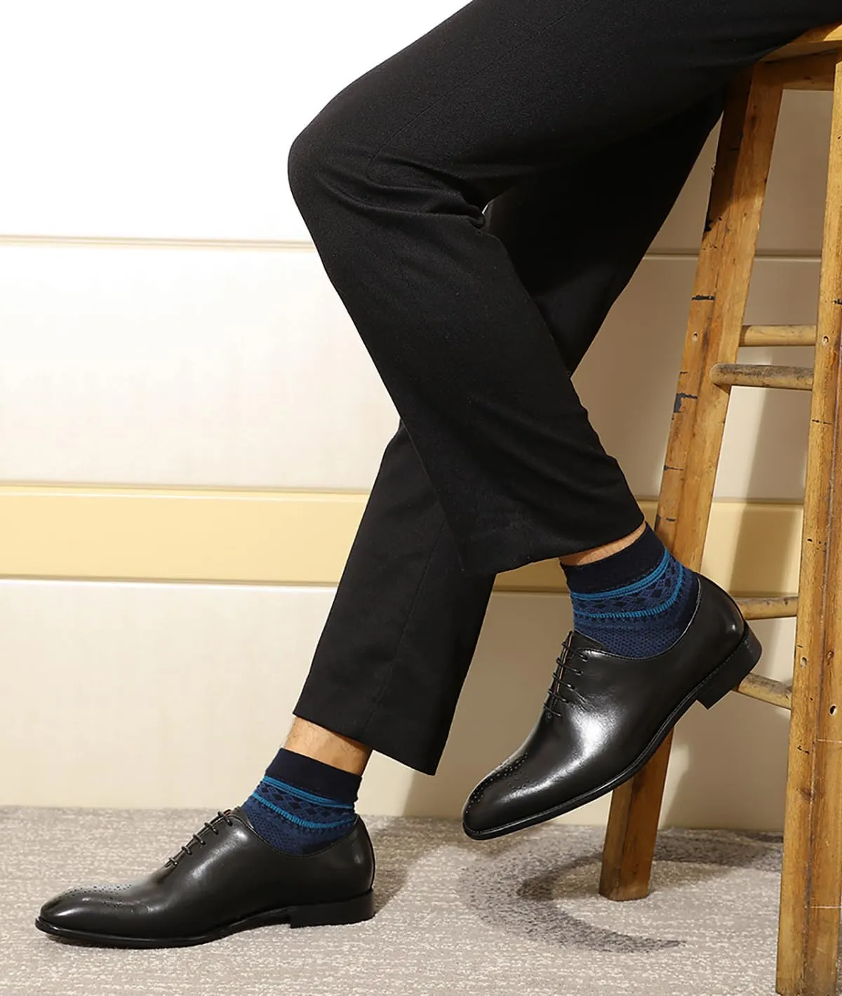 Santimon Men's Leather Handmade Fashion Brogues Oxfords Shoes Comfortable Dress Formal Derby Shoes