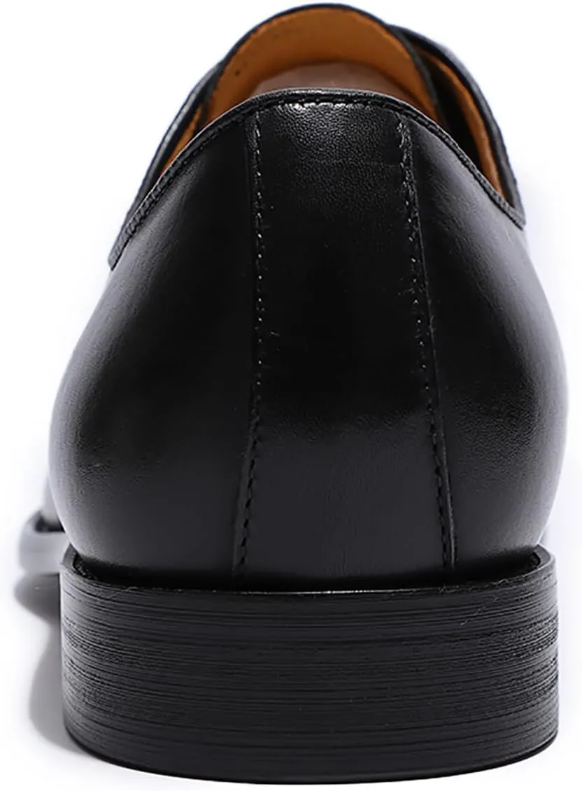 Santimon Men's Leather Handmade Fashion Brogues Oxfords Shoes Comfortable Dress Formal Derby Shoes