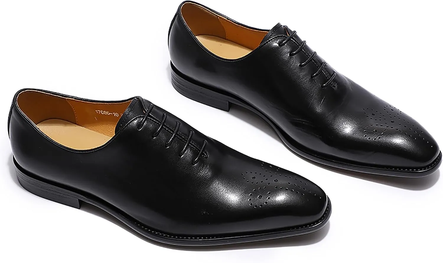 Santimon Men's Leather Handmade Fashion Brogues Oxfords Shoes Comfortable Dress Formal Derby Shoes
