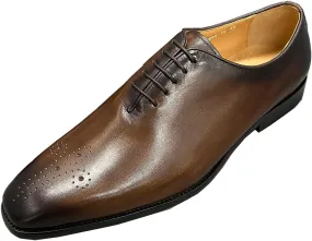 Santimon Men's Leather Handmade Fashion Brogues Oxfords Shoes Comfortable Dress Formal Derby Shoes