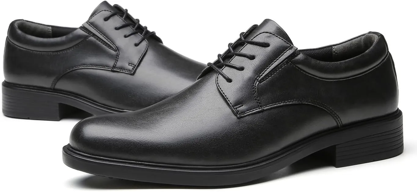 Santimon Men's Microfiber Leather Cap Toe Derby Shoes Fashion Dress Formal Business Tuxedo Shoes