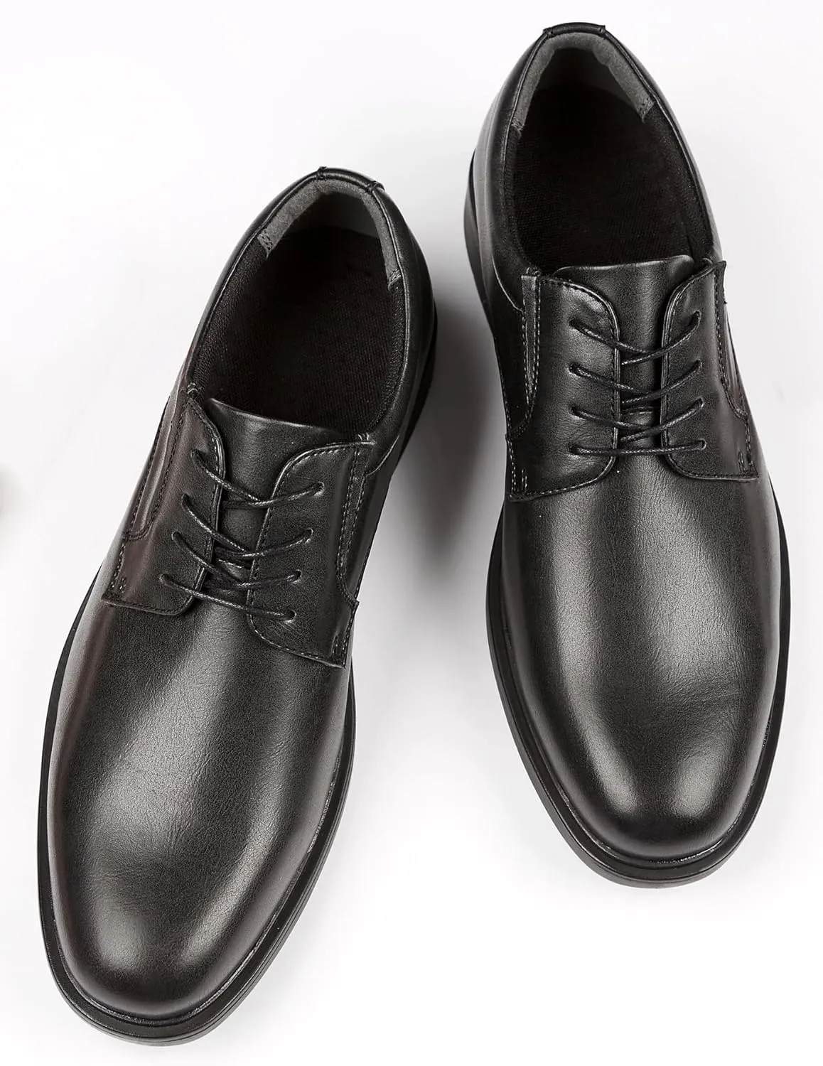 Santimon Men's Microfiber Leather Cap Toe Derby Shoes Fashion Dress Formal Business Tuxedo Shoes