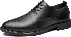 Santimon Men's Microfiber Leather Plain Toe Derby Shoes Fashion Business Dress Formal Oxfords Shoes