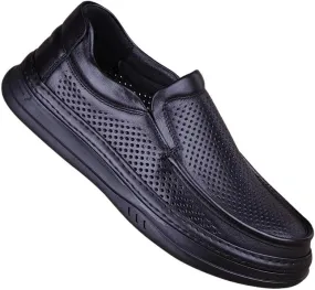 Slip-On Men's Leather Lace Up Platform Block Heel Business Casual Formal Shoes Office Work Low Top Dress Shoes Breathable Casual Tuxedo Leather Shoes