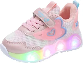 Sneakers for Girls Luminous Light Up Kids Shoes Non-Slip LED Flashing Shoes Breathable Comfortable Sports Walking Sneakers