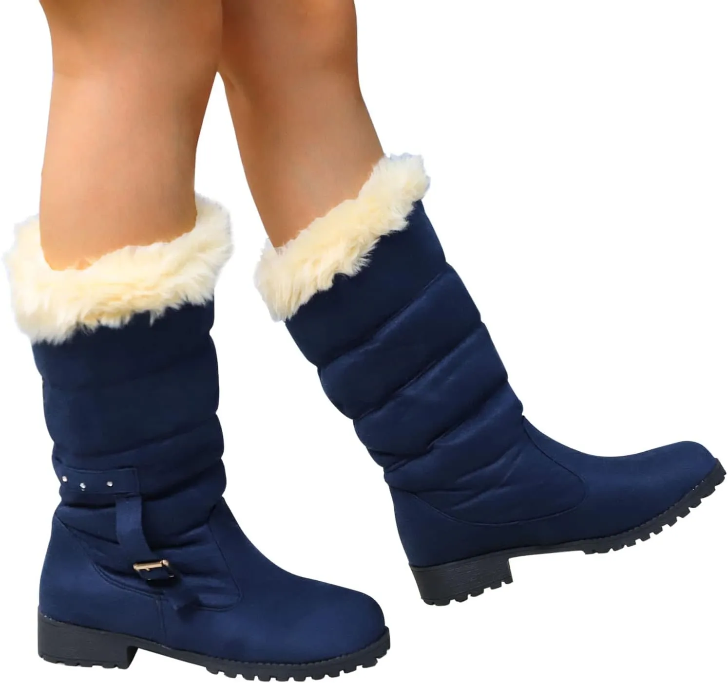 Snow Boots for Women - Waterproof Winter Work Boots with Fleece Lining