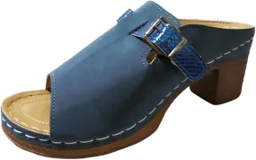 Trendy Women's Open Toe Slippers With Buckle Strap Leather Upper Casual Summer Footwear For Jeans And Comfortable