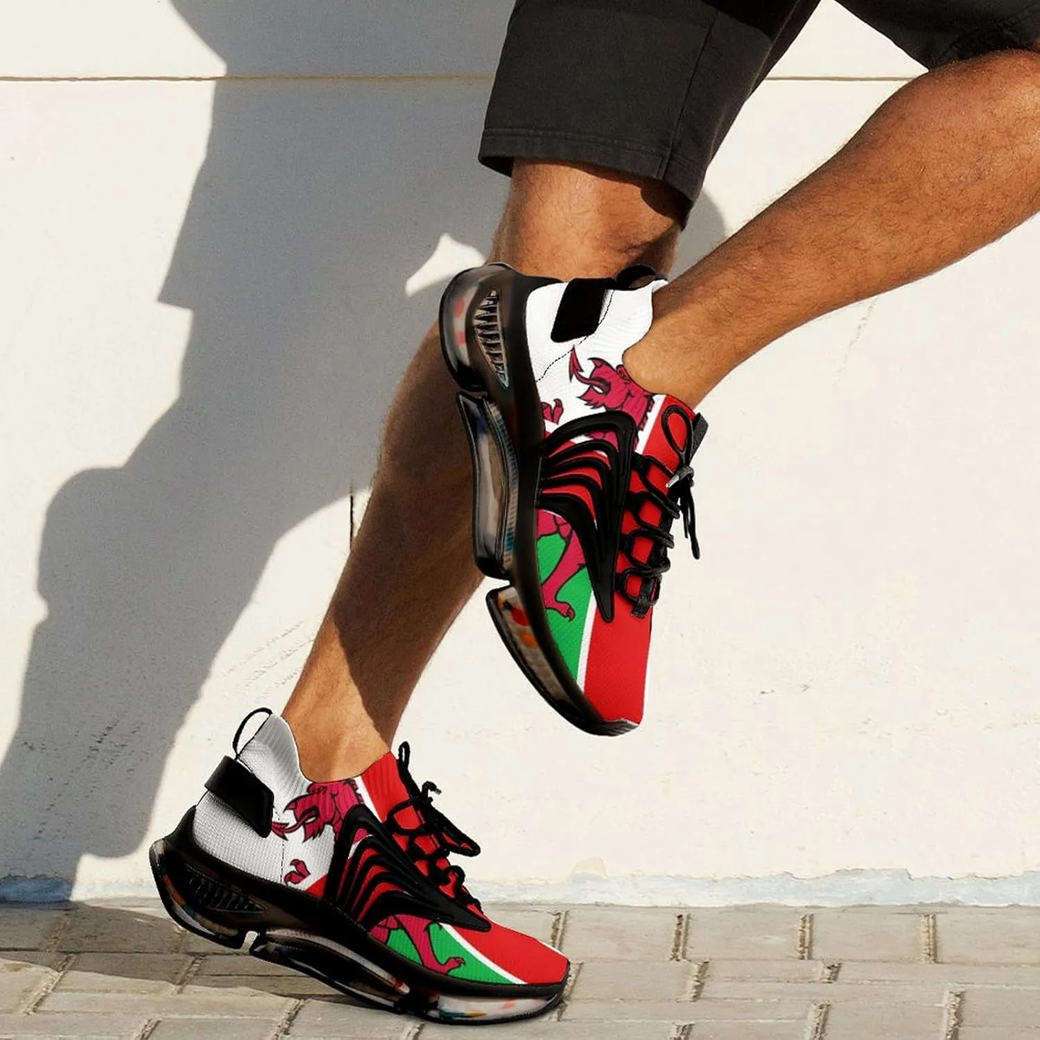 United Kingdom of England and Wales Flag Men's Running Shoes Lightweight Walking Shoe Breathable Sneaker