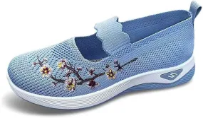Women's Knitted Mesh Flat Loafers Slip-On Breathable Comfortable Low Top Sport Shoes Fashion Casual Basketball Shoes