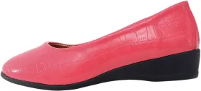 Women's Leather Closed Toe 2 Inch Mid Wedges Heels with Arch Support Round Toe Comfortable Dress for Sneaker Casual Shoe