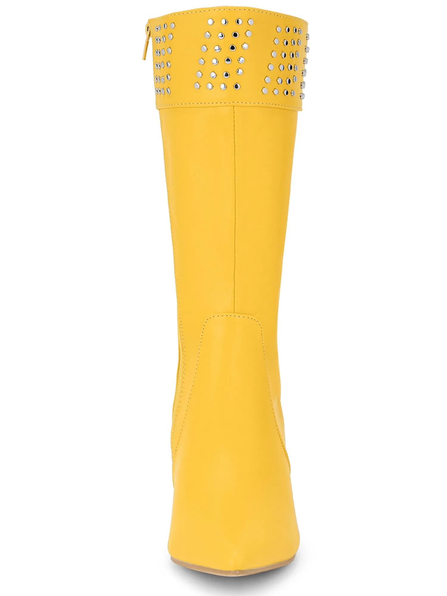 Women's Pointed Toe Kitten Heels Knee High Boots