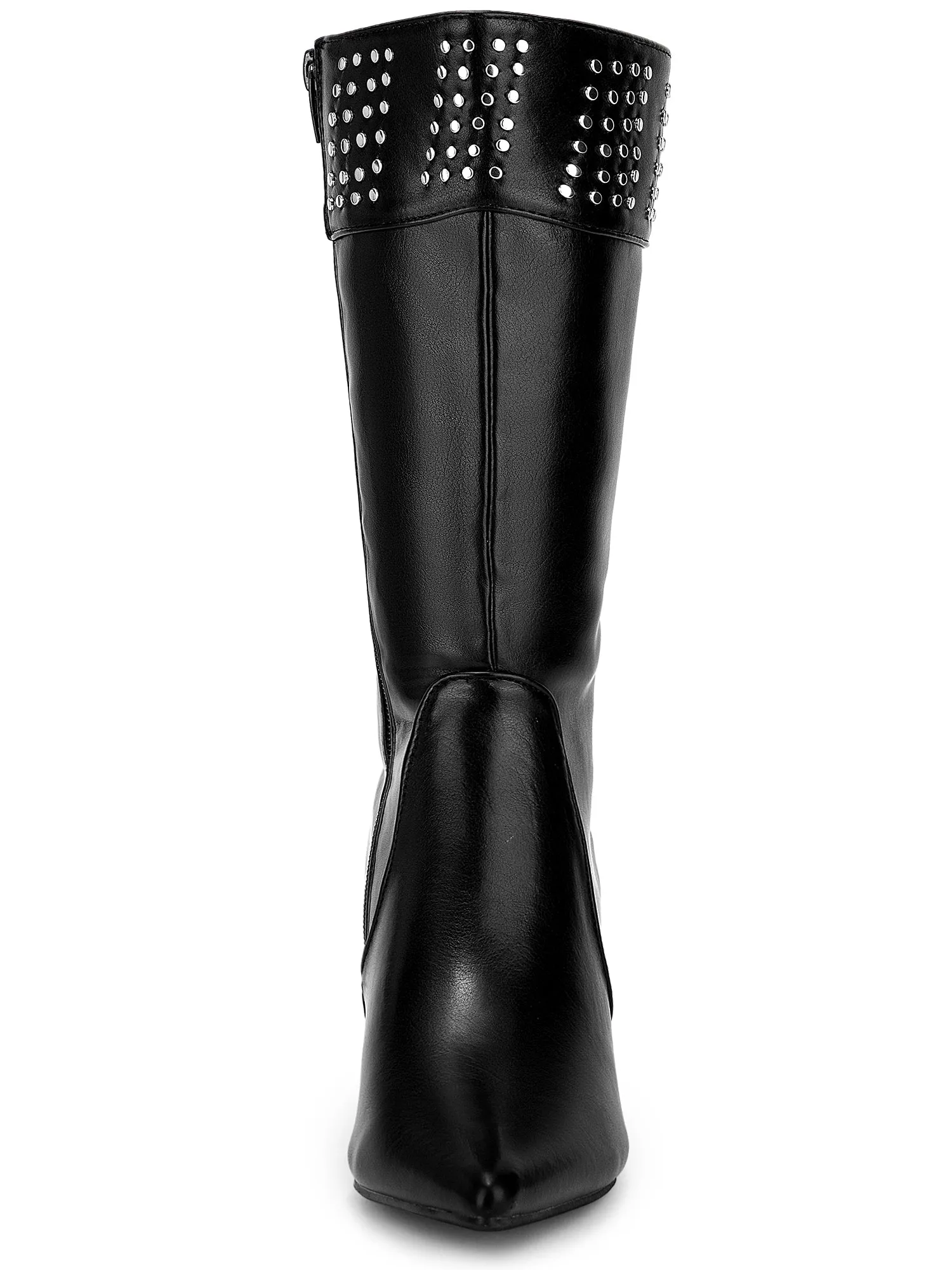 Women's Pointed Toe Kitten Heels Knee High Boots