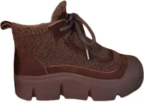Women's Winter Warm Plush Lined Waterproof Snow Boots Retro Embroidery Slip On Ankle Boots Non-Slip Casual Booties
