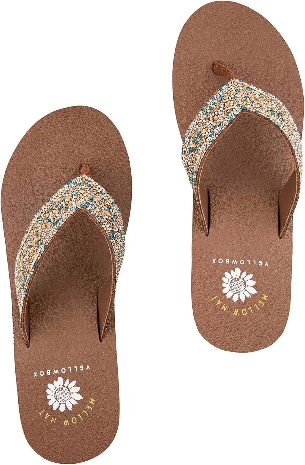 Yellow Box Women's Waneta Wedge Sandal, Round Toe, Medium-High 2.75 Inch Heel, 1 Inch Platform Comfortable Flip-Flop